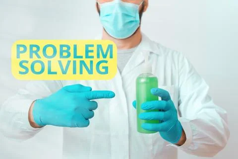Writing note showing Problem Solving. Business photo showcasing process of Foto stock