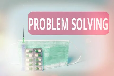 Writing note showing Problem Solving. Business photo showcasing process of Foto stock