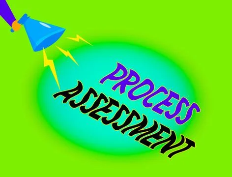 Writing note showing Process Assessment. Business photo showcasing disciplined Stockillustratie
