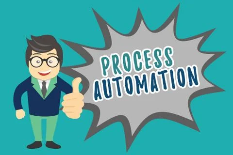 Writing note showing Process Automation. Business photo showcasing Stock Illustration