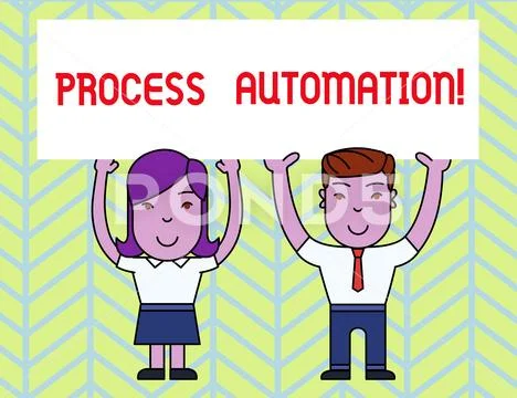 Writing note showing Process Automation. Business photo showcasing Stock Illustration