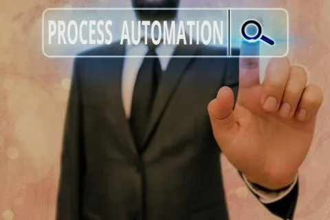 Writing note showing Process Automation. Business photo showcasing the use of Fotos de archivo