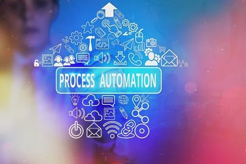 Writing note showing Process Automation. Business photo showcasing the use of Fotos de archivo