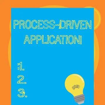 Writing note showing Process Driven Application. Business photo showcasing wo Stock Illustration