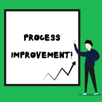 Writing note showing Process Improvement. Business photo showcasing Optimization Illustrazione stock
