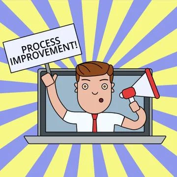 Writing note showing Process Improvement. Business photo showcasing Optimization Stock Illustration