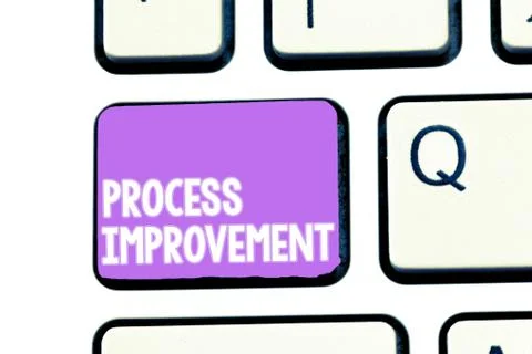 Writing note showing Process Improvement. Business photo showcasing Optimization Foto stock