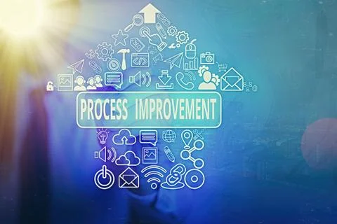 Writing note showing Process Improvement. Business photo showcasing task of Foto stock