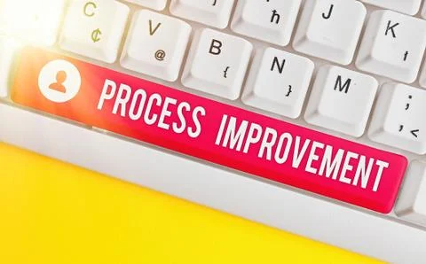 Writing note showing Process Improvement. Business photo showcasing task of 写真素材