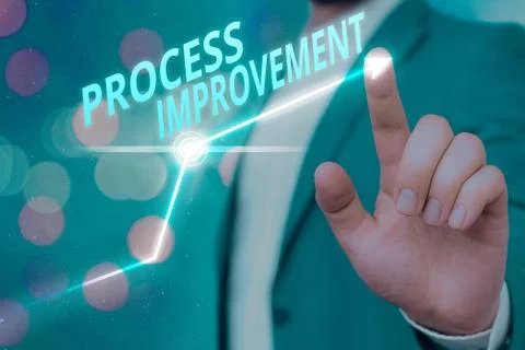 Writing note showing Process Improvement. Business photo showcasing task of Foto stock