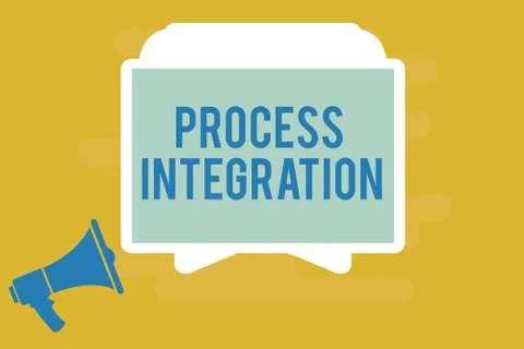 Writing note showing Process Integration. Business photo showcasing Connectivity Stock Illustration