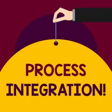 Writing note showing Process Integration. Business photo showcasing Connectivity Stock Illustration