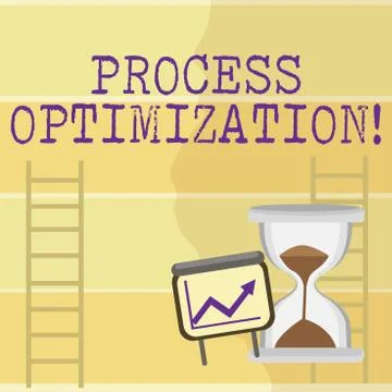Writing note showing Process Optimization. Business photo showcasing improves Stock Illustration