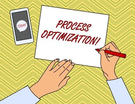 Writing note showing Process Optimization. Business photo showcasing Improve 库存插图