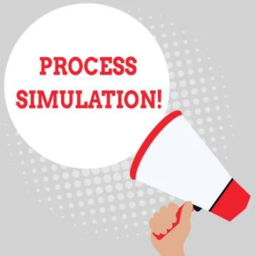 Writing note showing Process Simulation. Business photo showcasing Technical 스톡 일러스트