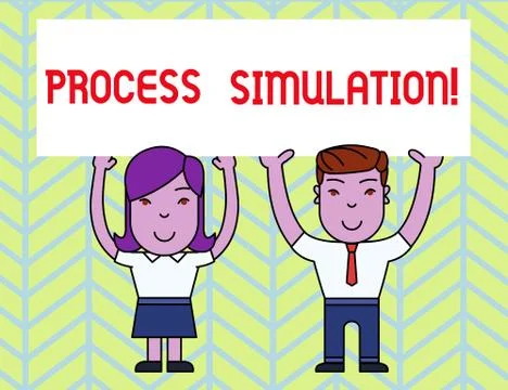 Writing note showing Process Simulation. Business photo showcasing Technical Stock Illustration
