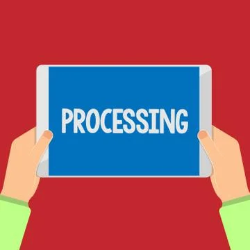 Writing note showing Processing. Business photo showcasing Series of mechanical Stock Illustration