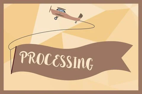 Writing note showing Processing. Business photo showcasing Series of mechanical Stock Illustration