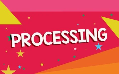 Writing note showing Processing. Business photo showcasing Series of mechanical Stock Illustration
