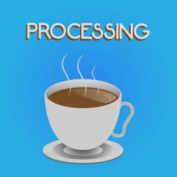 Writing note showing Processing. Business photo showcasing Series of mechanical Stock Illustration