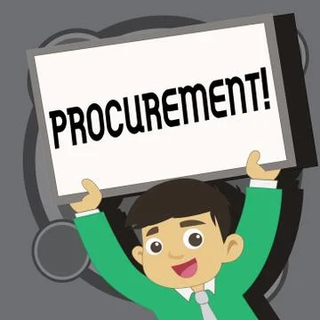 Writing note showing Procurement. Business photo showcasing Obtaining Procuring Stock Illustration