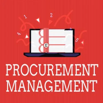 Writing note showing Procurement Management. Business photo showcasing buying Stock Illustration
