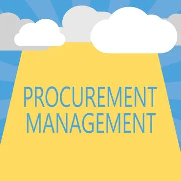 Writing note showing Procurement Management. Business photo showcasing buying Stock Illustration