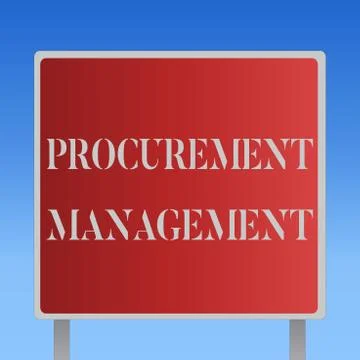 Writing note showing Procurement Management. Business photo showcasing buying Illustrazione stock