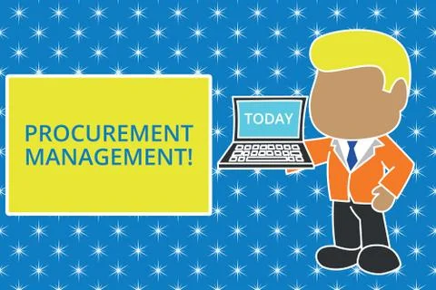 Writing note showing Procurement Management. Business photo showcasing buying Stock Illustration