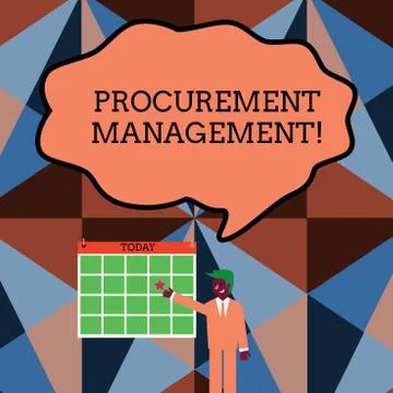 Writing note showing Procurement Management. Business photo showcasing buying Stock Illustration