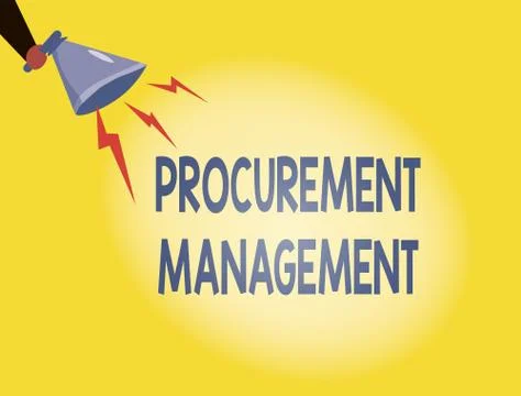 Writing note showing Procurement Management. Business photo showcasing buying Stock Illustration