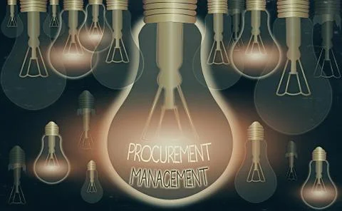 Writing note showing Procurement Management. Business photo showcasing buying Illustrazione stock