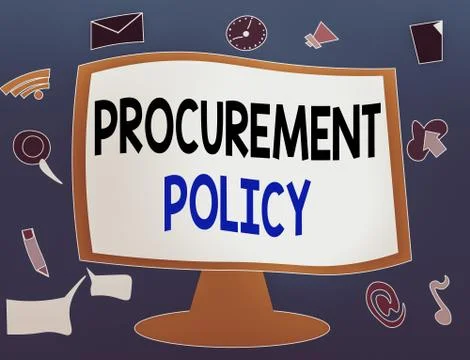 Writing note showing Procurement Policy. Business photo showcasing govern choice Illustrazione stock
