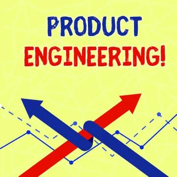 Writing note showing Product Engineering. Business photo showcasing process of Stock Illustration