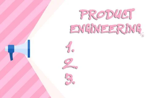Writing note showing Product Engineering. Business photo showcasing process of Stock Illustration
