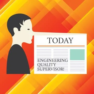 Writing note showing Production And Maintenance Supervisor. Business photo Stock Illustration