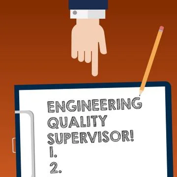 Writing note showing Production And Maintenance Supervisor. Business photo Stock Illustration