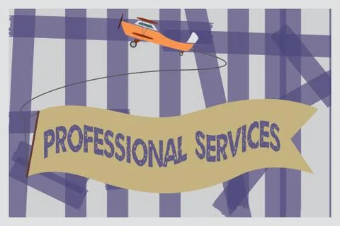 Writing note showing Professional Services. Business photo showcasing offer Stock Illustration