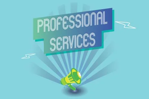 Writing note showing Professional Services. Business photo showcasing offer Stockillustratie