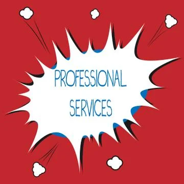 Writing note showing Professional Services. Business photo showcasing offer Illustrazione stock