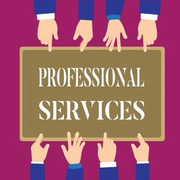 Writing note showing Professional Services. Business photo showcasing offer Illustrazione stock