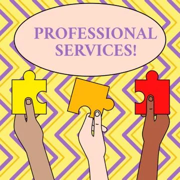 Writing note showing Professional Services. Business photo showcasing offer Stockillustratie