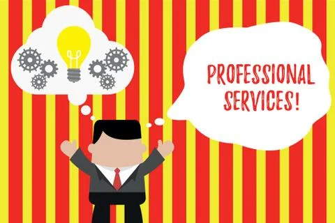 Writing note showing Professional Services. Business photo showcasing offer Illustrazione stock
