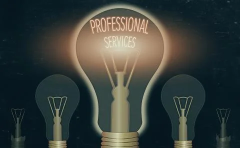 Writing note showing Professional Services. Business photo showcasing offer Illustrazione stock