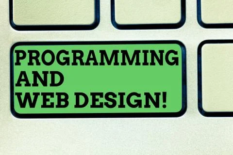 Writing note showing Programming And Web Design. Business photo showcasing 스톡 사진