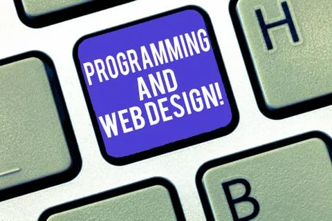 Writing note showing Programming And Web Design. Business photo showcasing Stock-Fotos
