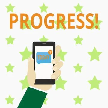 Writing note showing Progress. Business photo showcasing Development Growth 库存插图