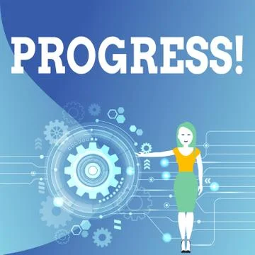Writing note showing Progress. Business photo showcasing Development Growth Illustrazione stock