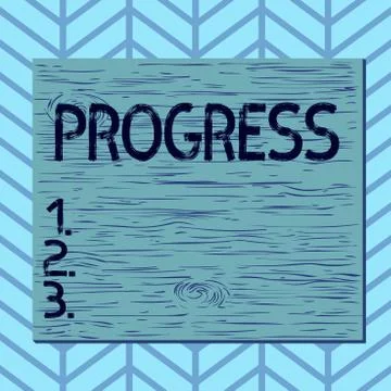 Writing note showing Progress. Business photo showcasing development towards an 库存插图