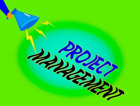 Writing note showing Project Management. Business photo showcasing practice of Stock Illustration